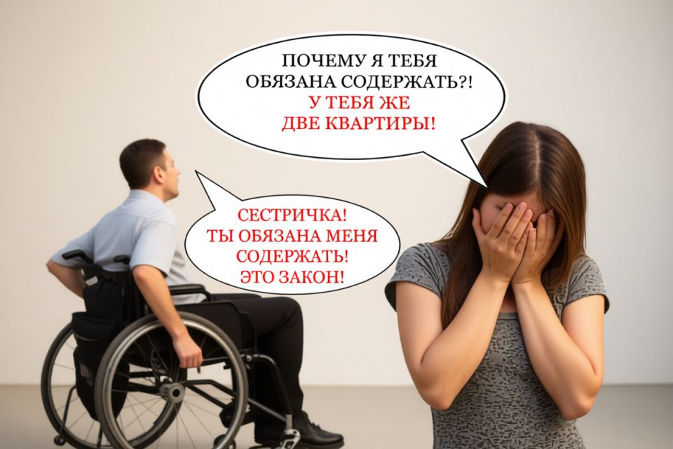 Зачем брат-инвалид требует алименты от сестры с долгами?
