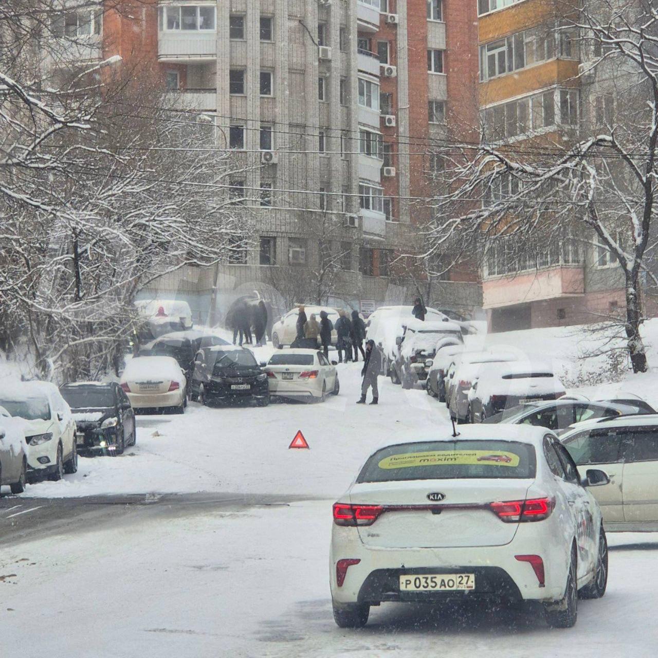 Мощный снегопад и гололёд в Хабаровске: с самого утра в городе массовые ДТП Мощный снегопад и гололёд в Хабаровске: с самого утра в городе массовые ДТП