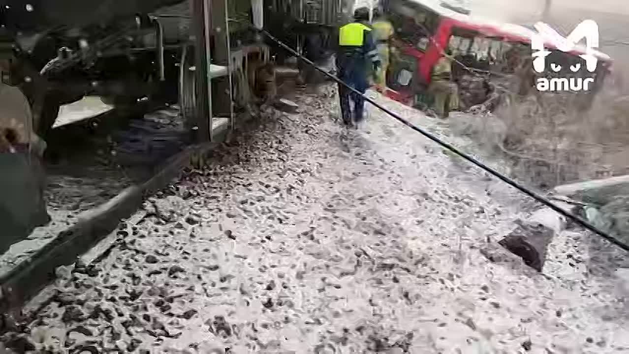 Водителя, загнавшего автобус под поезд в Хабаровске, выписали