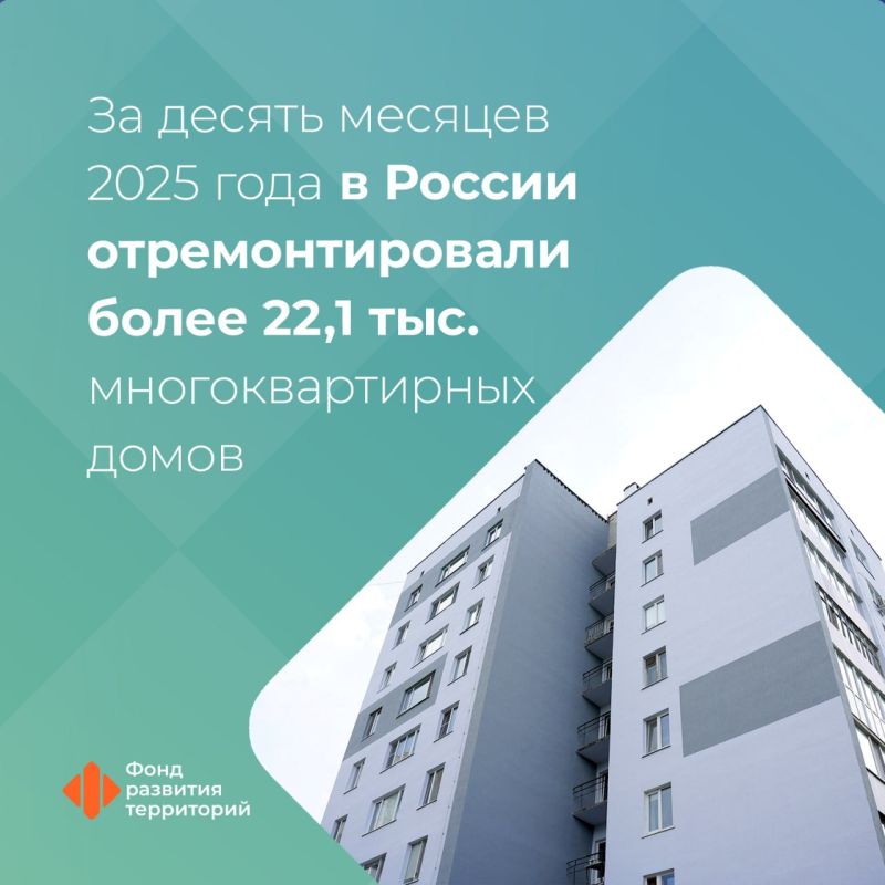 В отремонтированных с начала года домах живет почти 3,6 млн человек