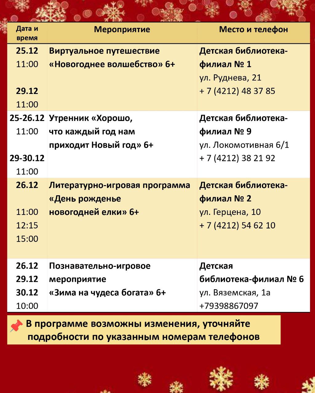 Праздничный декабрь в детских библиотеках Хабаровска Праздничный декабрь в детских библиотеках Хабаровска