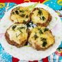 Сочные мясные гнезда с сырной начинкой