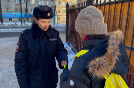 Сотрудники Госавтоинспекции города Хабаровска провели профилактическую акцию с пешеходами «Засветись»