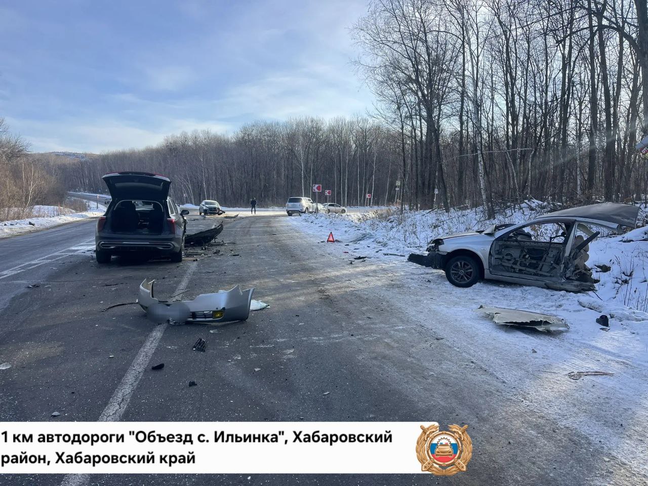 В тройном столкновении у села Ильинка погиб водитель, не имеющий права управления