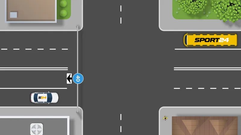 С какой скоростью водитель имеет право продолжить движение в населенном пункте по правой полосе?