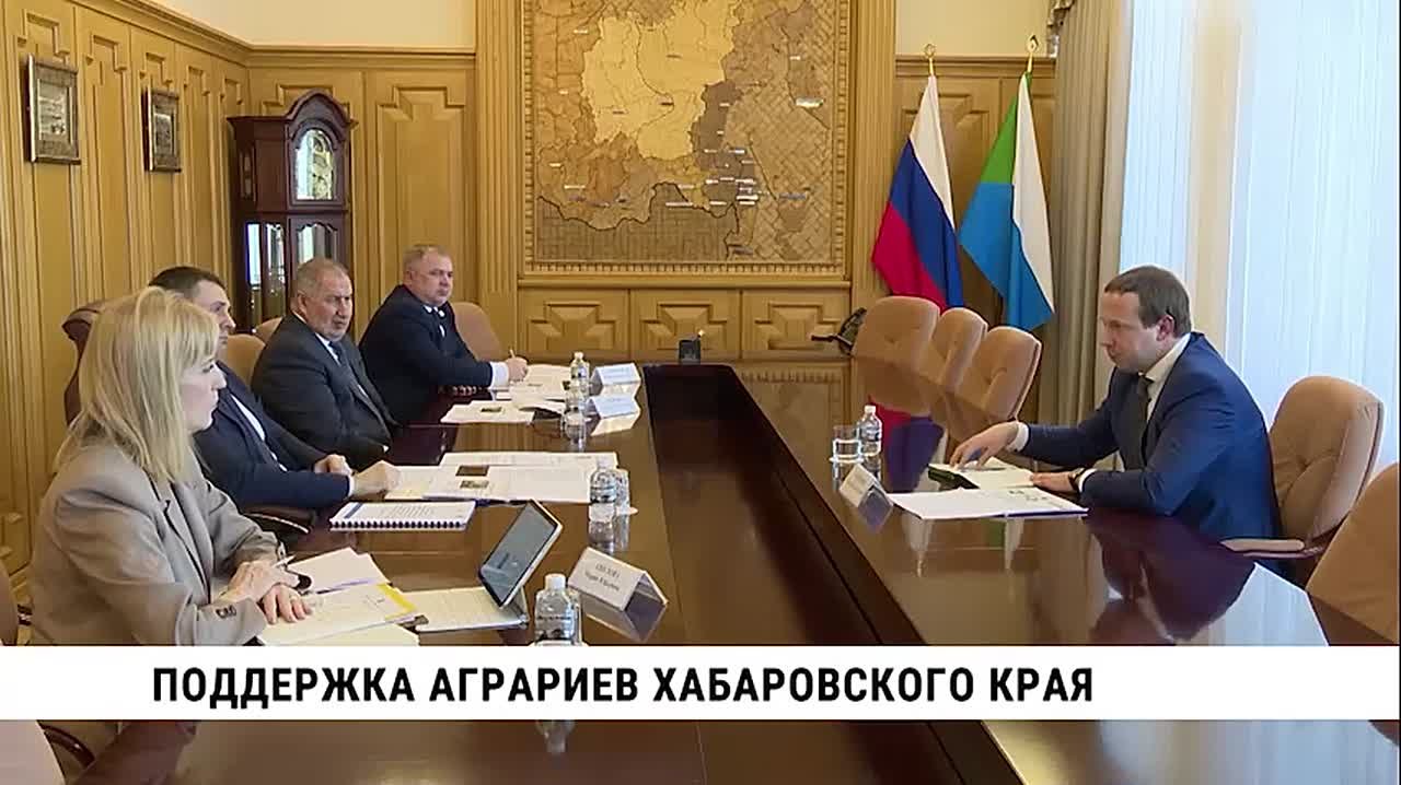 Поддержку аграриев обсудили губернатор Дмитрий Демешин и Александр Степанов, директор хабаровского филиала Россельхозбанка