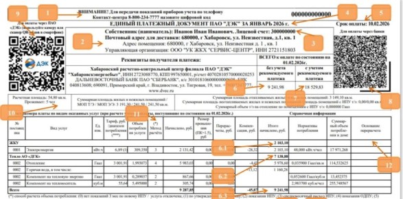 ДЭК рассказал, как читать обновлённую квитанцию за свет и тепло