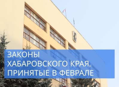 На февральском заседании Законодательной Думы Хабаровского края приняты законы края