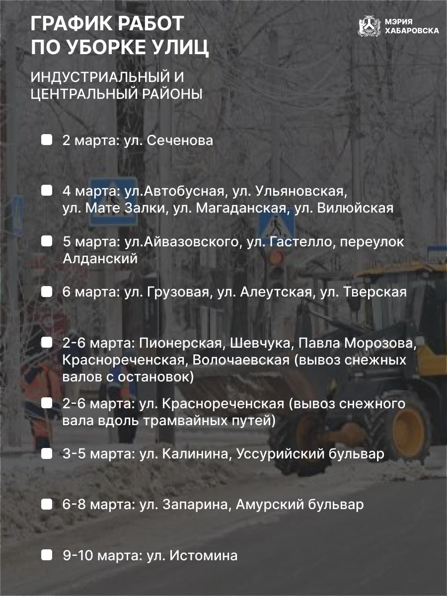 График дорожных работ на неделю График дорожных работ на неделю