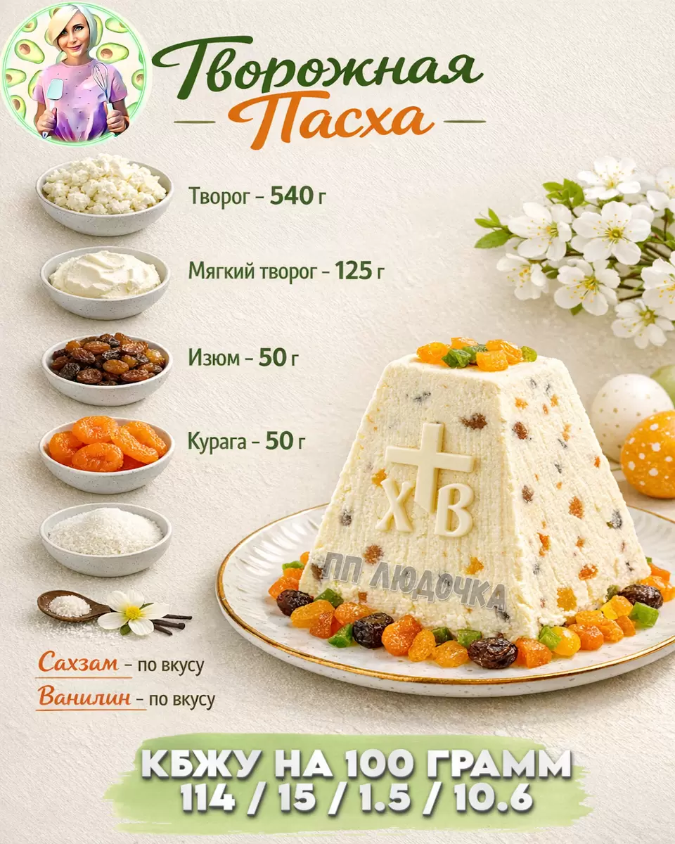 Нежная творожная пасха к празднику