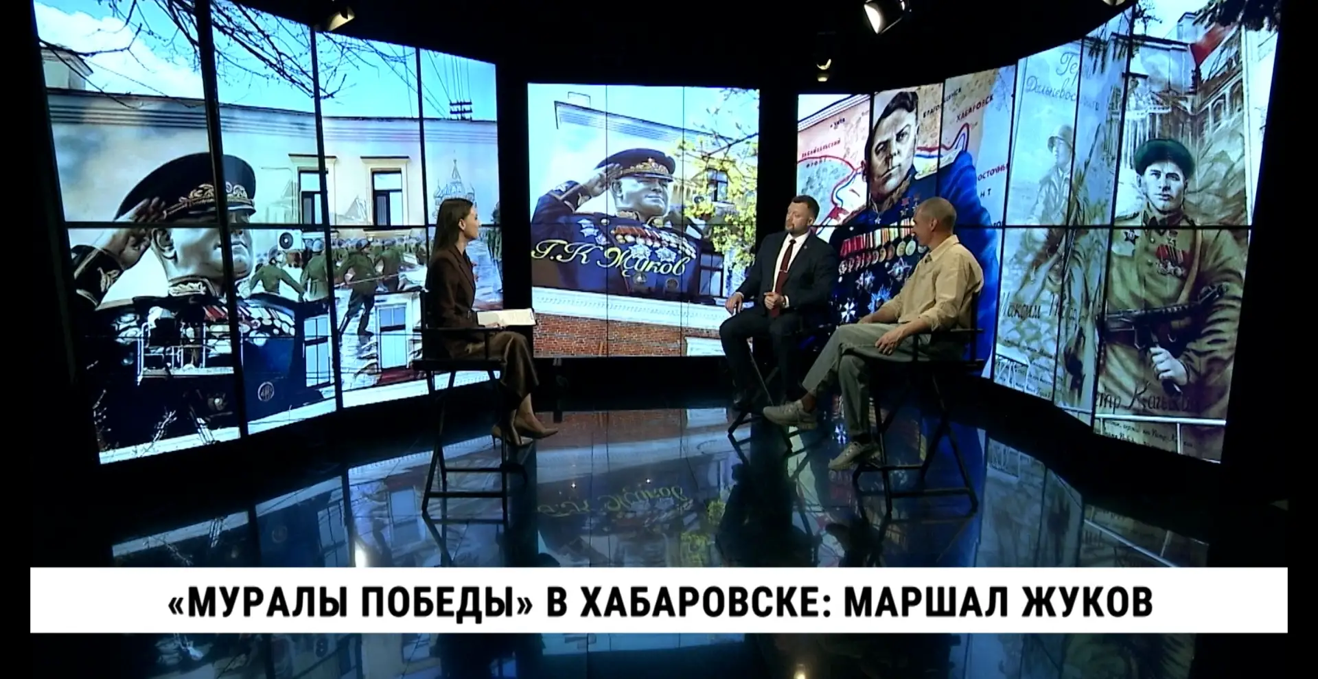 Муралы Победы продолжают раскрашивать Хабаровск