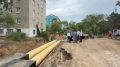 В Хабаровске на улице Тихоокеанской идёт замена аварийного участка теплотрассы ТМ-33 протяжённостью 400 метров