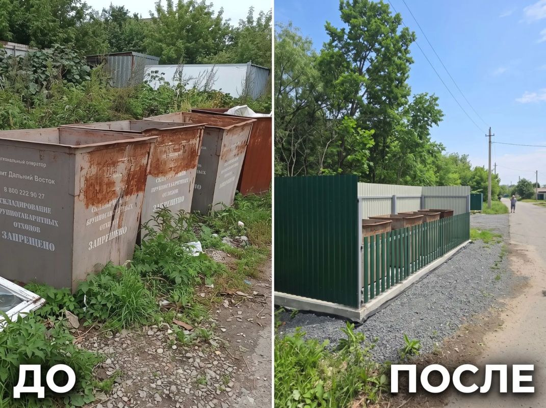 В селе Галкино преобразилась площадка для сбора мусора