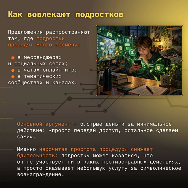 Совместно с Сенатором РФ Артёмом Шейкиным подготовили инфографику о схеме с «арендой» аккаунтов и рисках, которые скрываются за предложениями лёгкого заработка Совместно с Сенатором РФ Артёмом Шейкиным подготовили инфографику о схеме с «арендой» аккаунтов и рисках, которые скрываются за предложениями лёгкого заработка