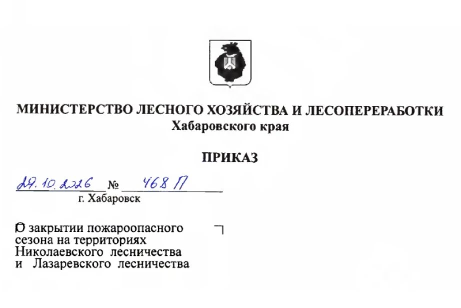 Пожароопасный сезон закрыт на территориях Николаевского и Лазаревского лесничеств