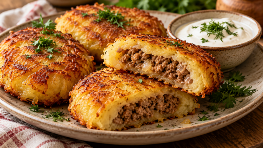 Без теста и яиц: картофельные журунчики с сочной мясной начинкой